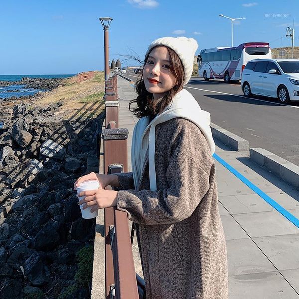 

winter coat women new arrival fashion cashmere wool coat outerwear female long thickening warm woolen overcoat women trench1, Black