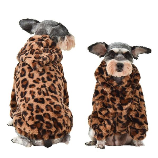 

dog apparel pet clothes knitted sweaters leopard print color plus velvet autumn and winter thick super soft small