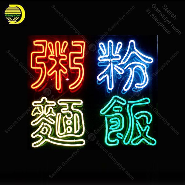 

неоновый знак для китайской еды congee порошок лапша рис неоновый световой знак отеля магазин дисплей бар клуб знак стеклянные трубки неонов