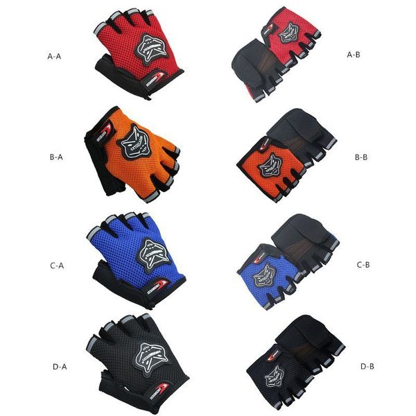 

взрослый k половина finger перчатка велоспорт non-slip дышащей сетки ткань f шаблон мотоцикл велосипед fingerless короткого спорт mitten, Blue;gray