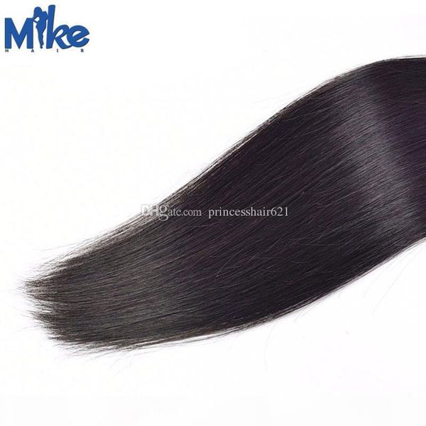 

mikehair brazilian hair straight 1 piece natural hair extensions no tangle no shedding peruvian indian malaysian human hair weave for women, Black