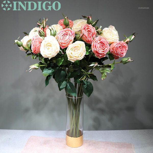 

wholesale 100pcs rose real touch cream white rose new style wedding party event christmas centerpiece flower