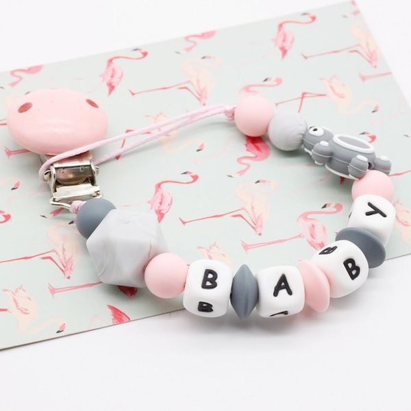 

pacifier chain name custom new personalised clip dummy silicone holder clip baby sqcwwj pingtoy