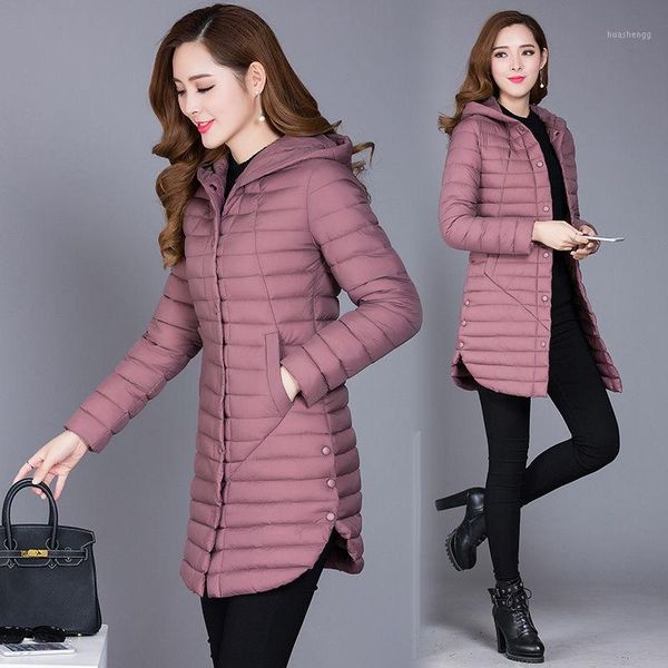 

2020 new fashion plus size 4xl women medium-long winter coats red/black warm hooded ladies outwear female coat1