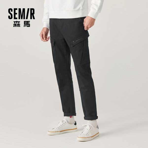 

semir jeans 2020 winter new korean thin stretch pants men fashion black trousers for youth