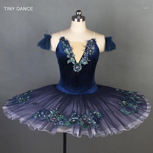 

dark blue professional ballet dance tutu vevet bodice with nude v neck pancake tutu ballerina dress performce costumes bll0851, Black;red