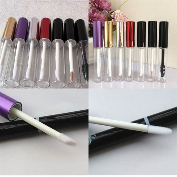 

5ml plastic lipgloss tube multi colour lid empty clear lip gloss lipstick lipglaze container eyelash eyeliner organizer 1 4jd l2