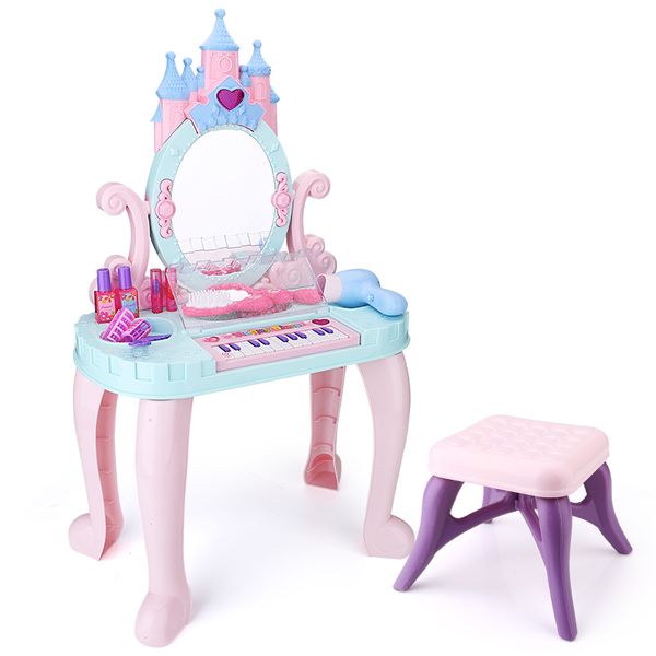 Mädchen Kommode Set Bunte Prinzessin Schminktisch Kosmetik Make-up Kommode Rollenspiele Rollenspiel Spielzeug Mädchen Spiele LJ201009