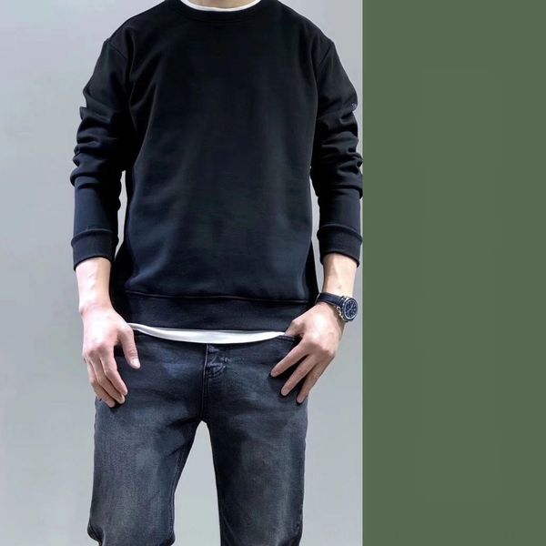 

b081306 strength speak alone fly leisure men's pullover pulloverembroidered pulloverwear pullover simple embroidery small sweater t-shi, Black