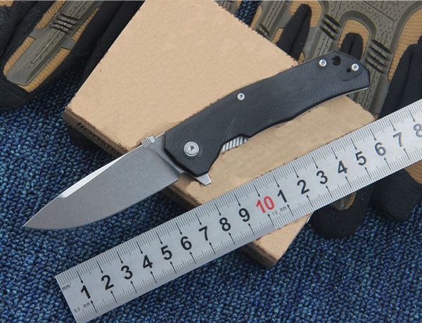 1 adet Yeni High End Flipper Katlanır Bıçak M390 Taş Yıkama Bırak Noktası Bıçak G10 + TC4 Titanyum Alaşım Kolu EDC Bıçaklar Ahşap Kutu Ile