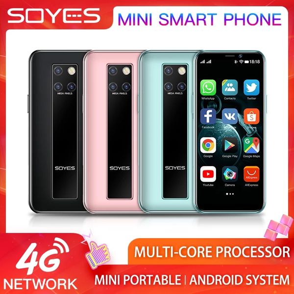 Originale Soyes S10H RAM 3 GB ROM 64 GB Cellulari Android 9.0 Mini smartphone ultrasottile Dual Card 4G Studente Cellulare Riconoscimento facciale Google Play
