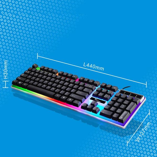 

keyboards keyboard backlight led 104 key mechanical feel office floating button game professional for pc