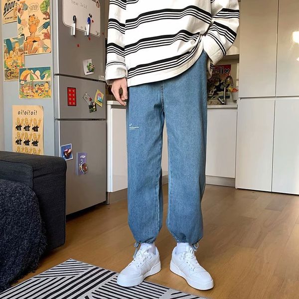 

student trend new fashion brand korean jeans, Blue
