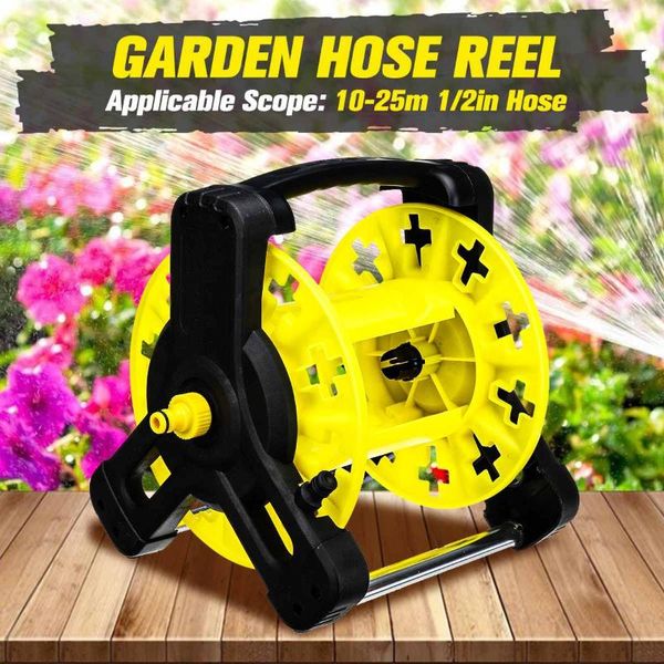 

portable hose reel holder rack pipe storage cart gardening water planting cart irrigation supplies with handle for home garden