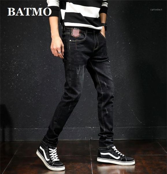 

men's jeans batmo 2021 arrival casual slim elastic men ,men's pencil pants,skinny 8431, Blue