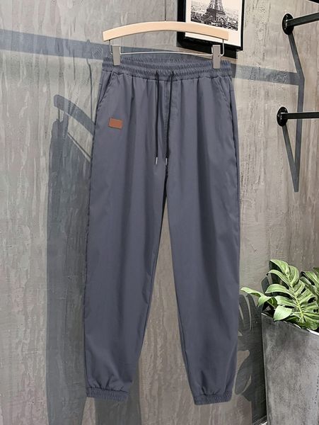 

extended sizes men patch detail drawstring waist pants r8or#, Black