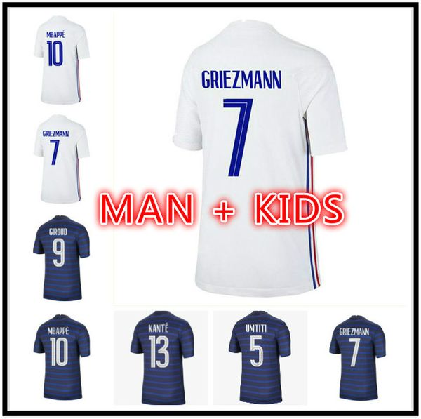 

men kids kit 2020 mbappe griezmann pogba jerseys 2021 home soccer jersey away football shirts maillot de foot, Black;yellow