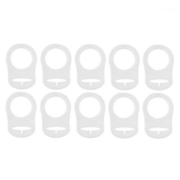 

10 pcs button silicone ring mam pacifier holder mannequin clip adapter transparent1