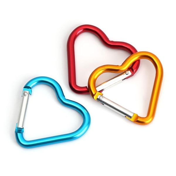 

3 pcs heart-shaped aluminum carabiner key chain clip keyring hook water bottle hanging travel kit outdoor camping tools q bbyrax