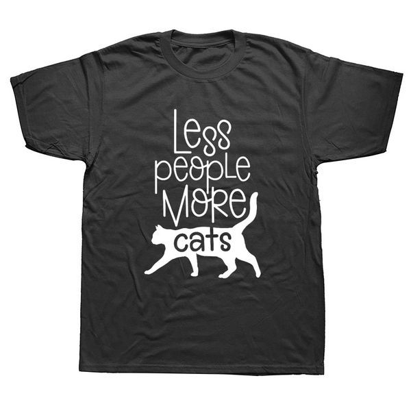 

funny less people more cat dad printed t-shirt animal short sleeve pet t shirt men sport hooded sweatshirt hoodie