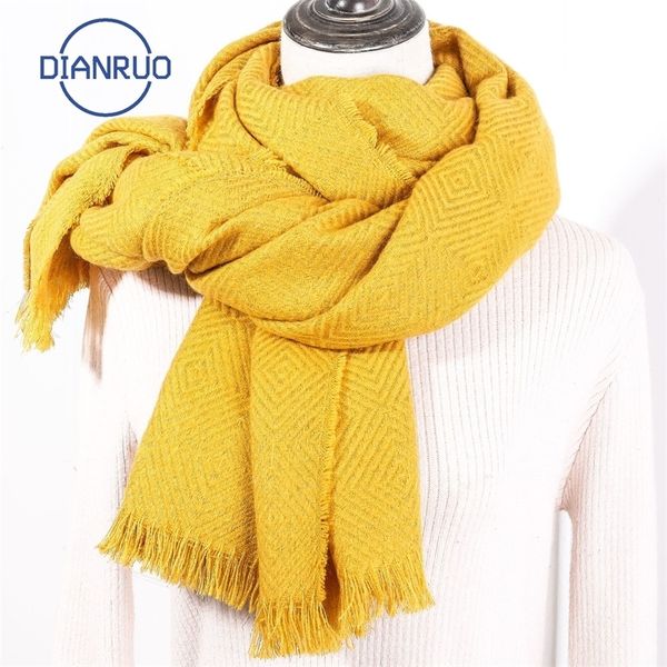 

dianruo new arrival women winter diamond scarf thick neck warm headband hijab lady shawls wraps blanket pashmina female r340 201018, Blue;gray