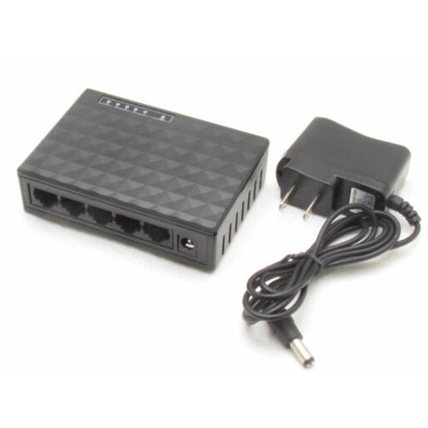 

practical durable mini ethernet network deskswitch 5 port 10/100mbps lan fast internet hub us plug
