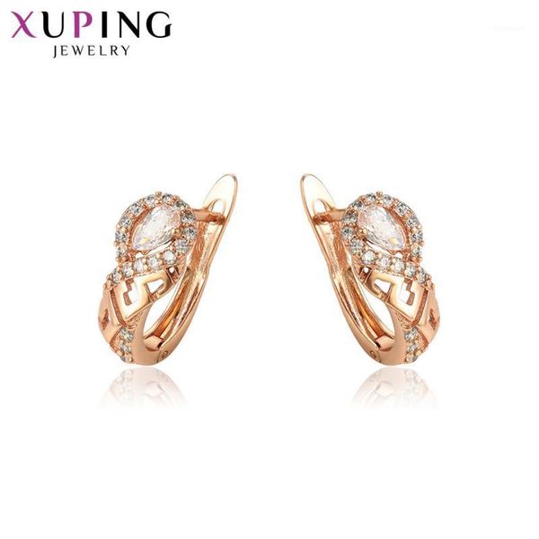

xuping fashion temperament rose gold color plated hoop earrings elegant style for women girls nice graduation gifts 958221, Golden;silver