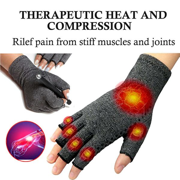 

arthritis hand compression gloves comfy fit breathable alleviate rheumatoid pains ease muscle tension relieve carpal tunnel ache, Blue;gray
