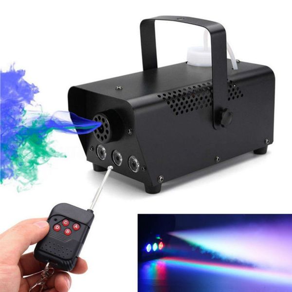 

led stage fog machine lighting disco colorful smoke machine mini led remote fogger ejector dj christmas party decor