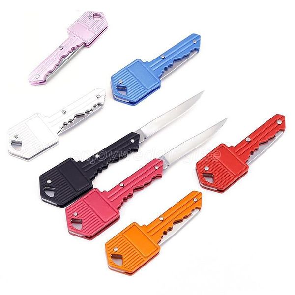 

fast delivey heart shape mini folding knife fruit knife multifunctional key chain outdoor saber swiss self-defense knives edc tool gear