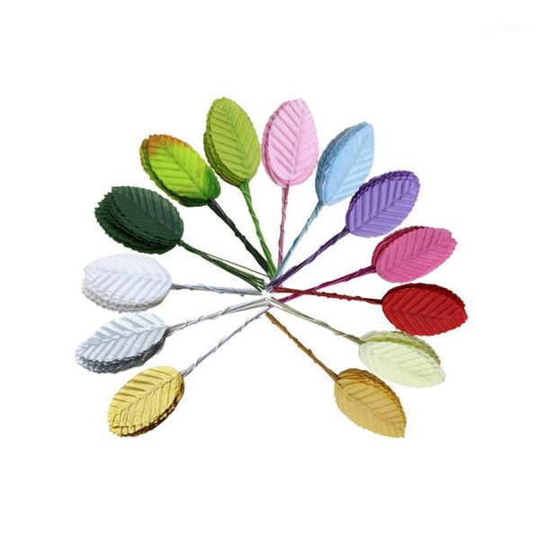 

decorative flowers & wreaths 200pcs/pack artificial leaves florist for diy home party wreath wedding decor scrapbooking craft fake rose flow