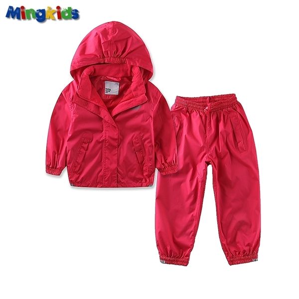 

new export europe rain suit girls rain jacket and rain pants waterproof windproof european size windbreaker 0927, White