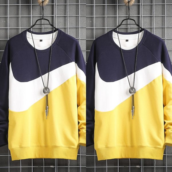 

sqlqv top sweatermulti цвета модный бренд рыхлый 2019 sweatert футболка осень контраст цвета мода случайный свободный круглая футболка свите, Black