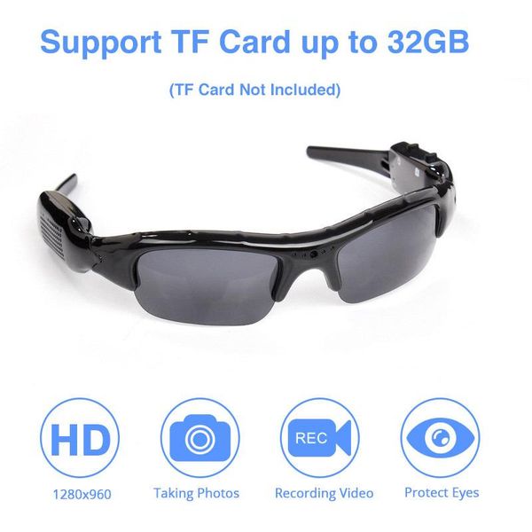 

hd wide angle sunglasses camera mini eyewear dv dvr video recorder outdoor sports micro camcorder support sd tf card