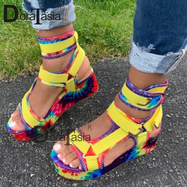 DORATASIA 2020 Neue Damen Plattform Gladiator Sandalen INS Heißer Bunte Keile Sommer Sandalen Frauen Party Großhandel Schuhe Frau