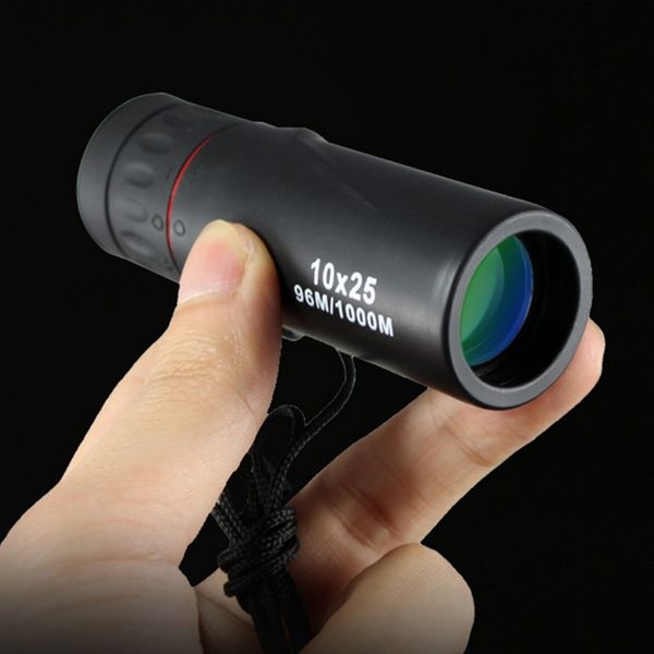 

10x25 hd professional telescope focuses on green film bag spyglass