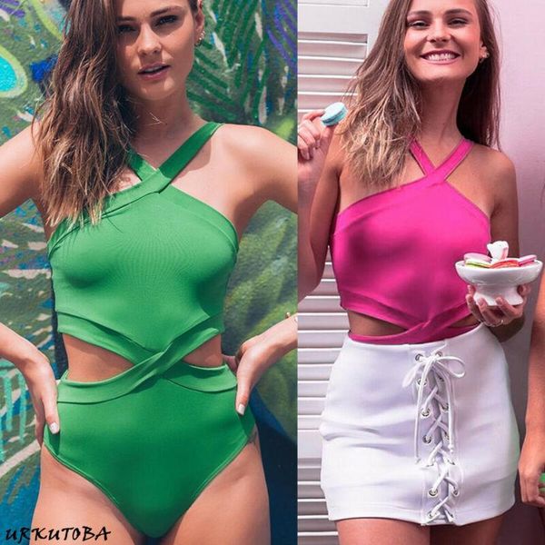 

summer women sleeveless v neck stretch bodysuit leotard bodycon bandage jumpsuit cross strap hollow out romper vest new, Black;white