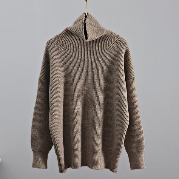 

2021 new cashmere sweater women turtleneck pullovers solid korean lady jumper oversized winter wool knit christmas sweaters rcqy, White;black