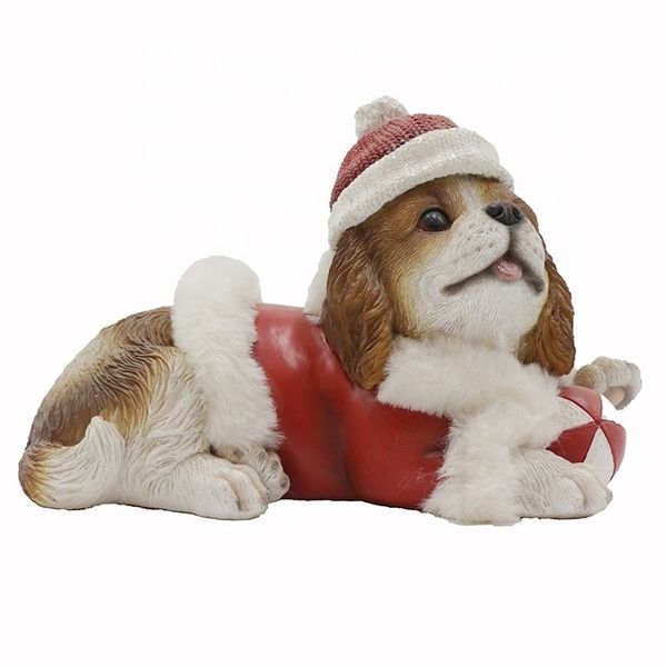 

wholesale decoration, polyresin cute decorative resin christmas ornament dog decoration