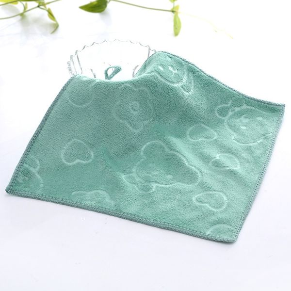 

u86p4u factory price cotton square solid color fiber soft face towels lnfant thickening printing special 25*25cm small towel 1 n