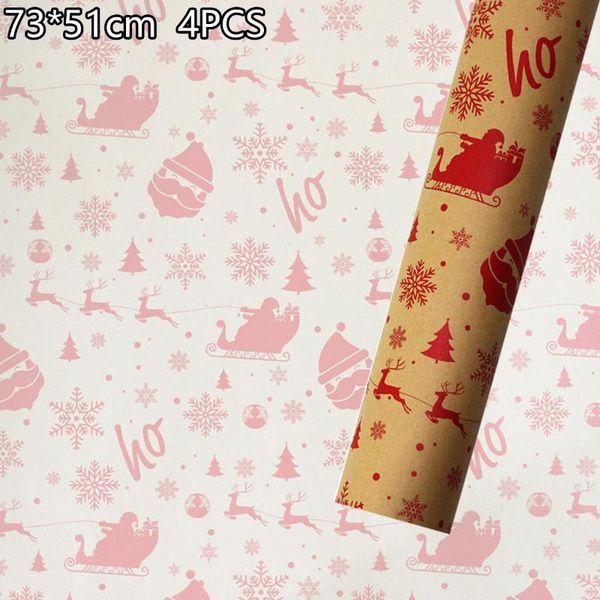 

decoration wrapping paper 4pcs retro christmas gift holiday packing decor