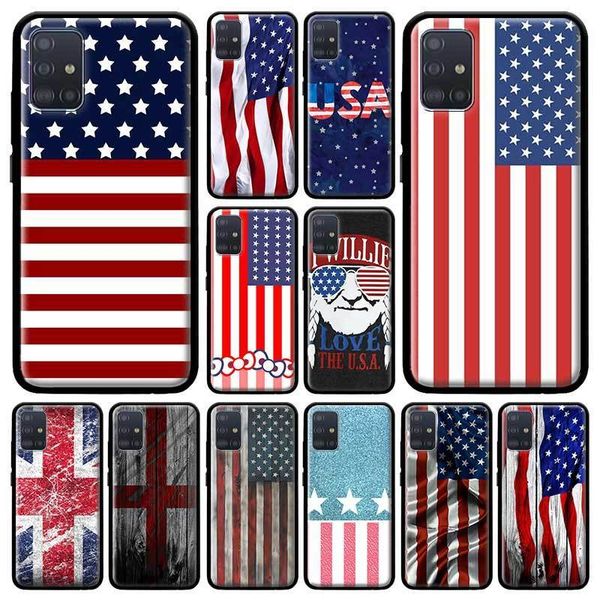 

america usa flag case for samsung galaxy a51 a71 m51 m40 a31 a41 a91 a21s m30s m31 soft bolso mobile coque capa