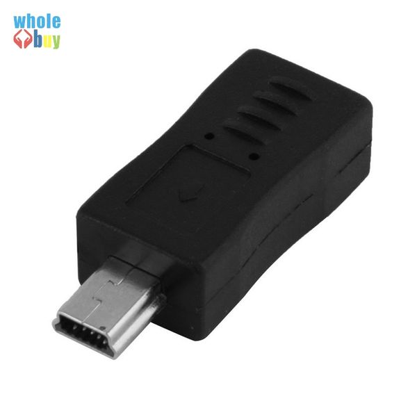 500 teile/los Großhandel Micro USB Buchse Auf Mini USB Stecker Adapter Stecker Konverter Adapter Marke Neueste für Mobiltelefone Schwarz