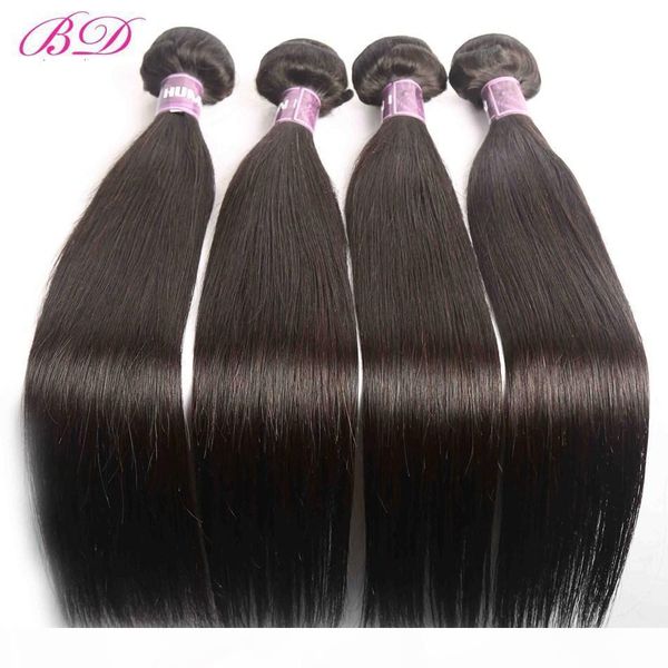 

bd brazilian straight body wave loose wave hair bundles 3 4 pcs lot 100% human hair bundles remy human hair extensions, Black;brown