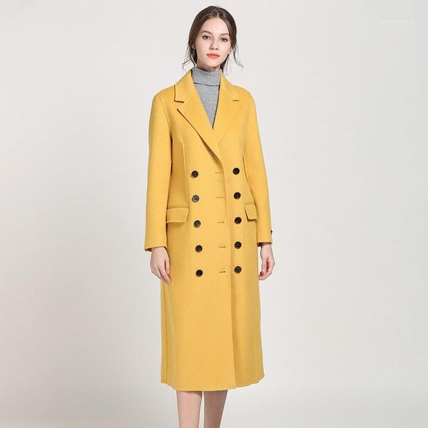 

women's wool & blends coat female spring autumn jacket women clothes 2021 korean elegant long woolen coats casaco feminino zt22411, Black