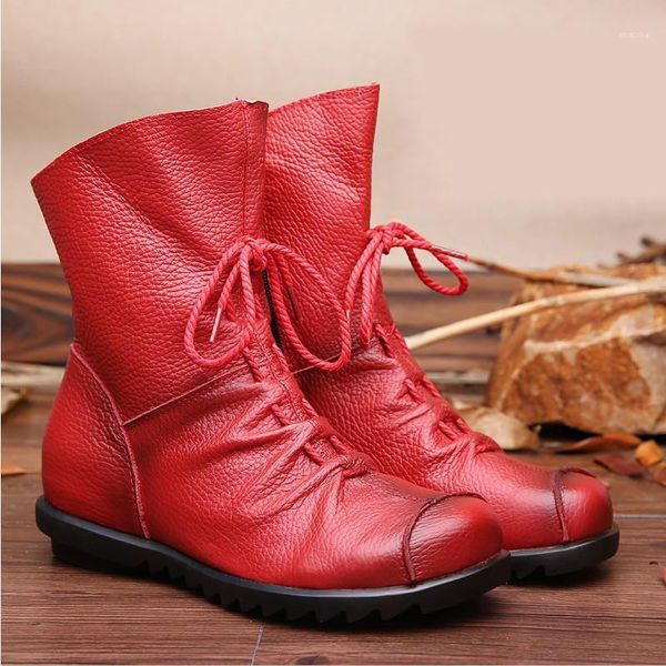 

boots leather women's autumn winter retro original shoeycmdx1, Black