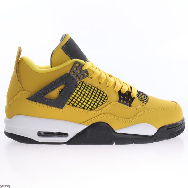 

shoes jumpman 4 mid retro men basketball yellow lightning sneakers 40~46