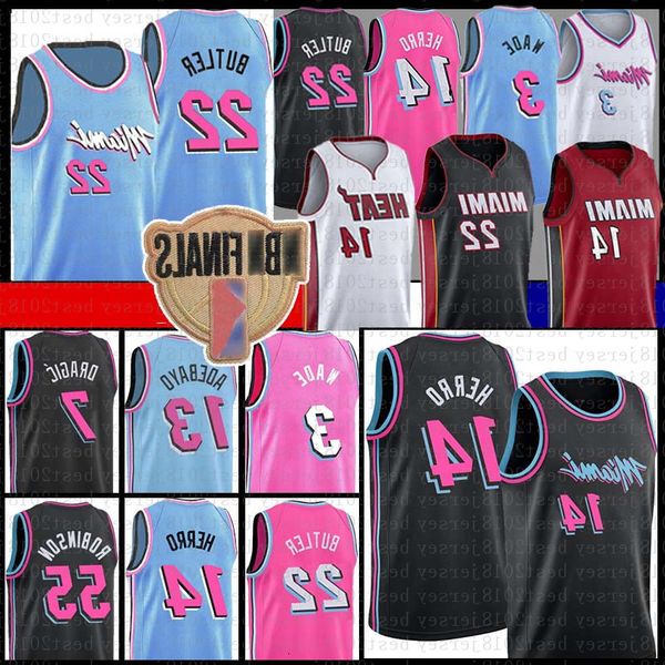 

bam 13 jimmy tyler 22 butler 14 herro ado basketball jersey miami\rheat\r55 dwayne dwyane 3 wade goran duncan dragic robinson nunn