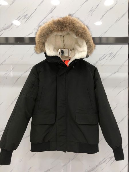 

perfect quality real wolf fur men's outerwear parka coat winter down jacket waterproof windproof breathable s-xxl x001, Black