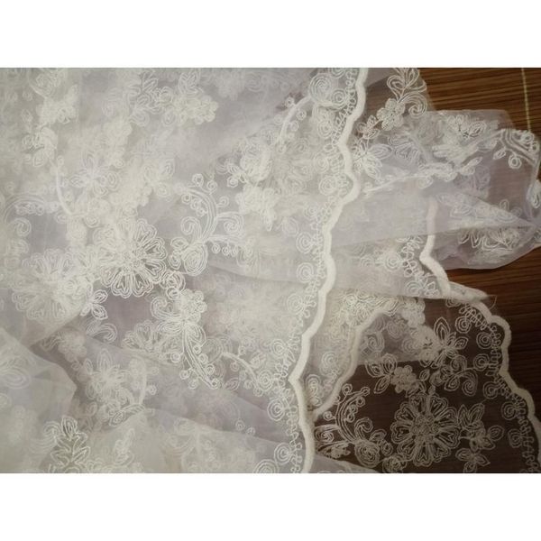 

organza fabric 135cm width 1m/lot soft cotton embroidered beige lace fabric for wall table curtain sewing craft access jllavj